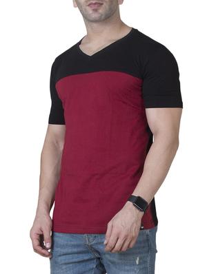 maroon cotton cut & sew t-shirt - 15621091 - Standard Image - 2