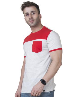 grey cotton color block t-shirt - 15621092 - Standard Image - 2