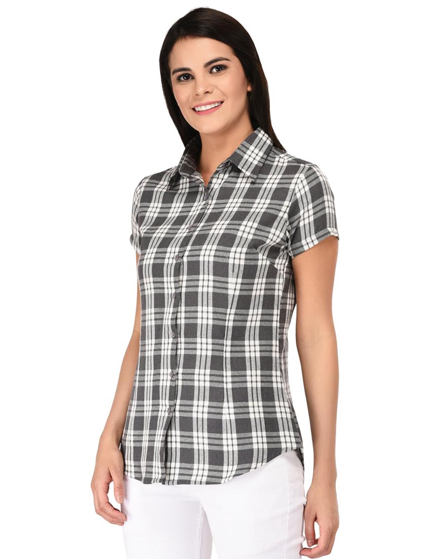 short sleeve checkered shirt - 15621190 - Zoom Image - 2