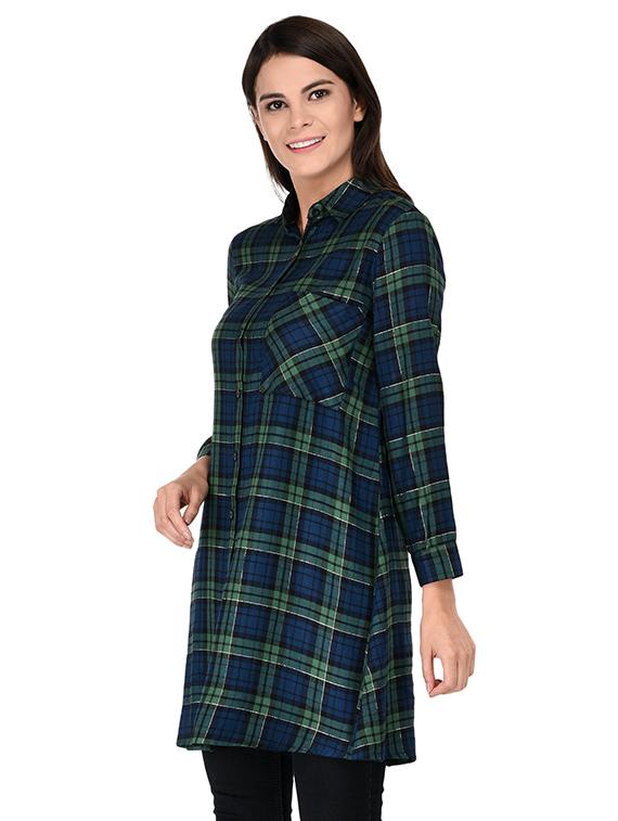 pocket patch checkered tunic - 15621195 - Zoom Image - 2
