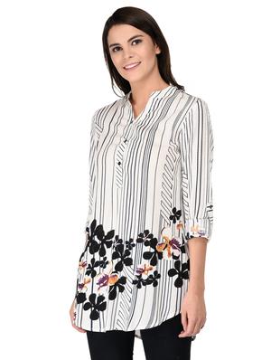 contrast yoke button detail tunic - 15621210 - Standard Image - 2