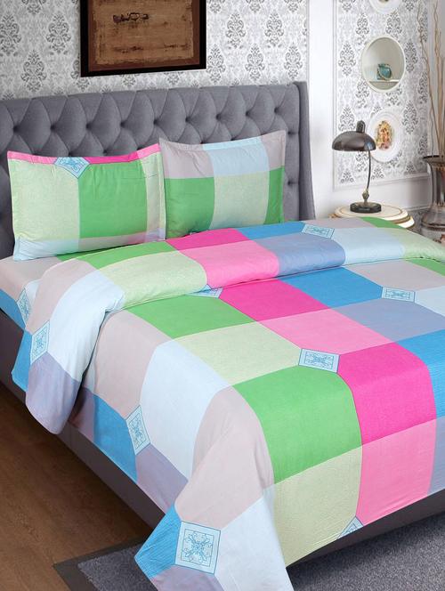Cotton Double Bedsheet with 2 Pillow Covers - 15621354 - Standard Image - 1