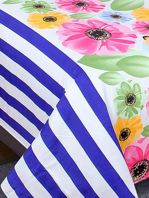 Cotton Double Bedsheet with 2 Pillow Covers - 15621355 - Standard Image - 2