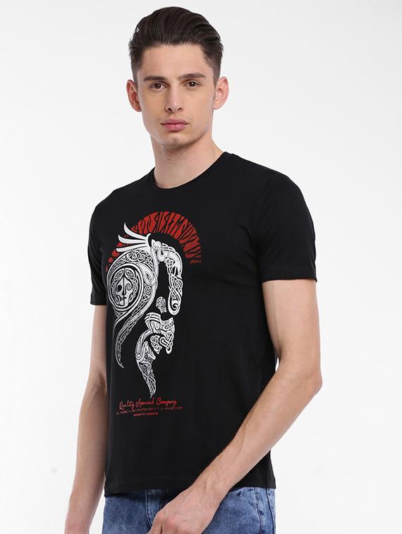 black cotton front print tshirt - 15621444 - Zoom Image - 2