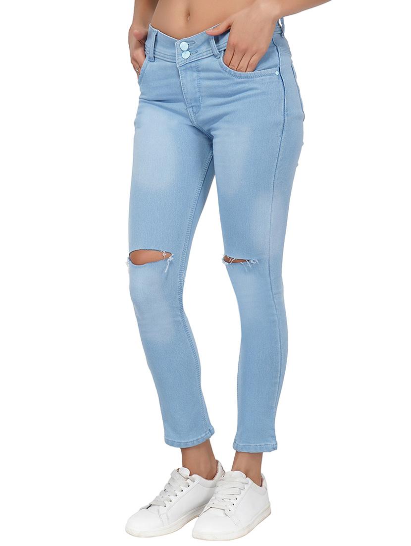 knee slash stone wash jeans - 15621464 - Zoom Image - 2