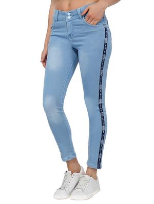 side tape detail stone wash jeans - 15621469 - Standard Image - 2