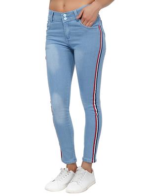 side tape detail stone wash jeans - 15621472 - Standard Image - 2