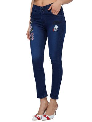 embroidered detail mid rise jeans - 15621474 - Standard Image - 2