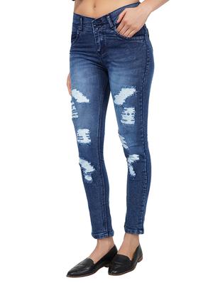 ankle length distress jeans - 15621487 - Standard Image - 2