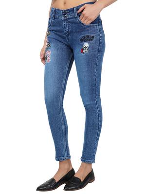 embroidered detail mid rise jeans - 15621489 - Standard Image - 2