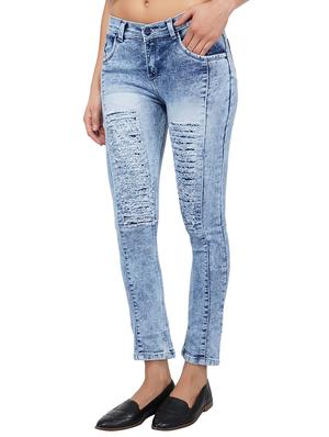 mid rise acid wash distress jeans - 15621492 - Standard Image - 2