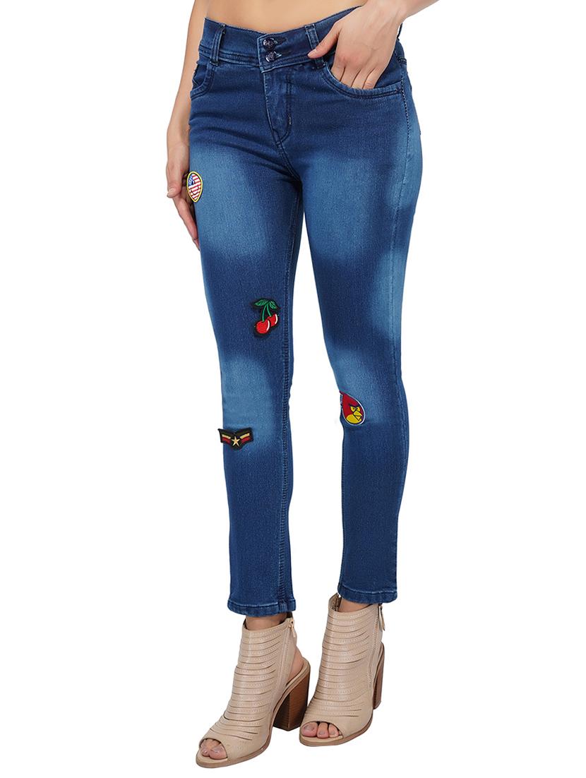 graphic patch stone washed jeans - 15621497 - Zoom Image - 2
