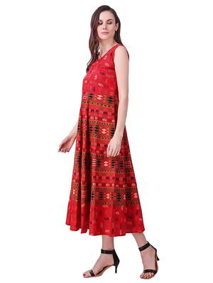 Printed a-line dress - 15621604 - Standard Image - 2