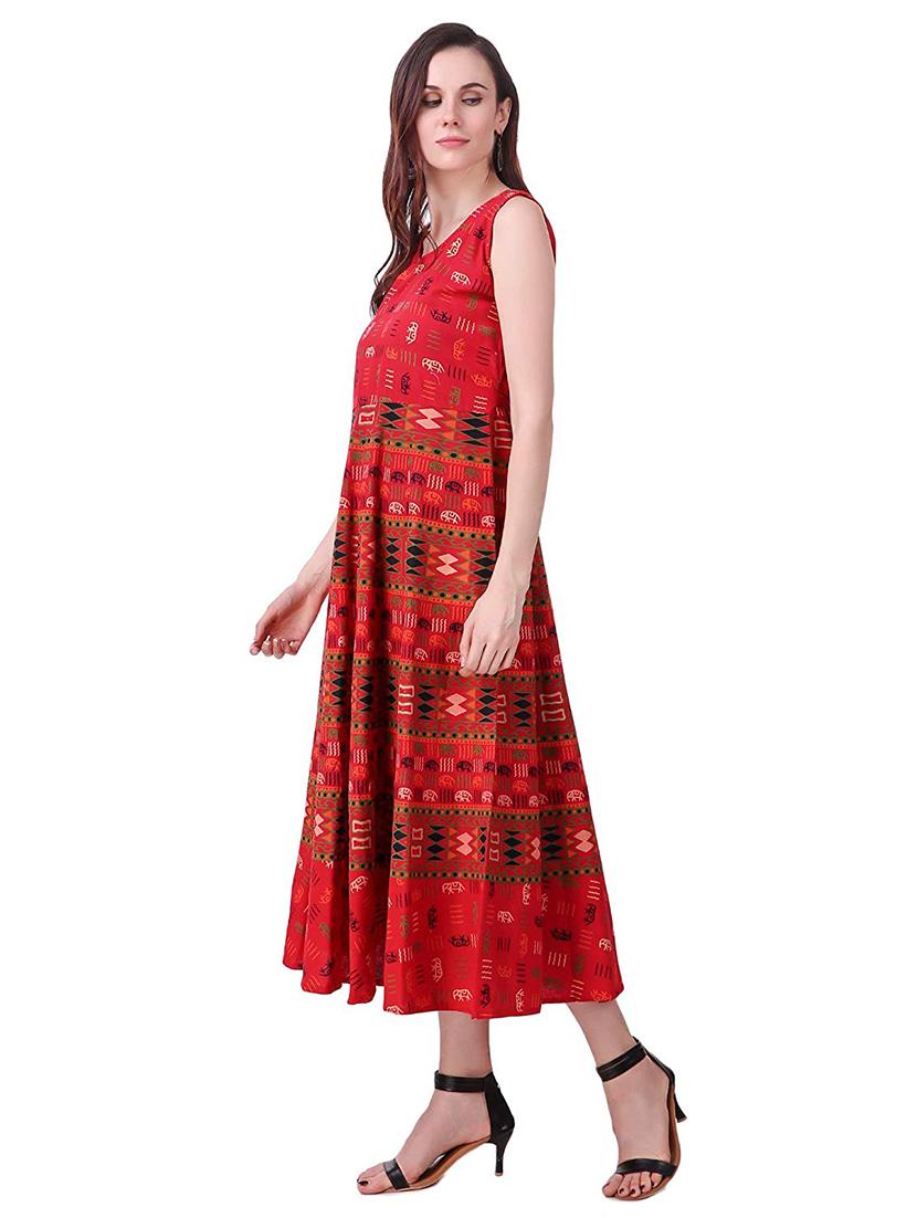 Printed a-line dress - 15621604 - Zoom Image - 2