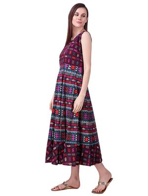 Printed a-line dress - 15621605 - Standard Image - 2
