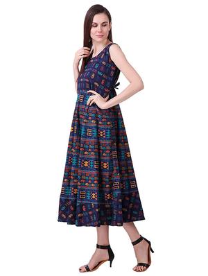 Printed a-line dress - 15621606 - Standard Image - 2