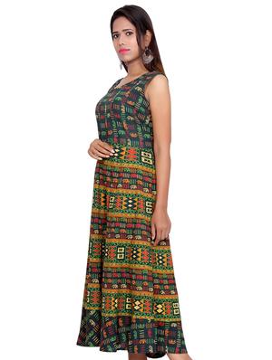 Printed a-line dress - 15621607 - Standard Image - 2