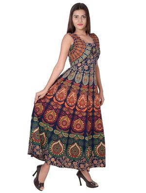 Foil print a-line dress - 15621610 - Standard Image - 2