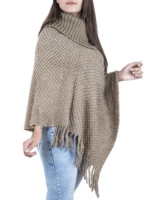 fringed edge button detail poncho - 15621631 - Standard Image - 2