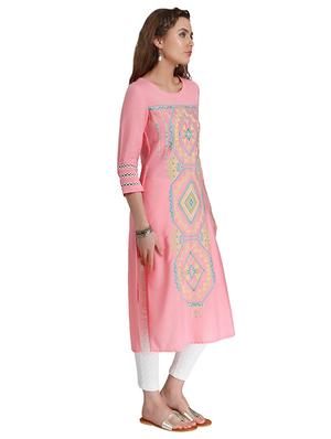Embroidered straight kurta - 15621804 - Standard Image - 2
