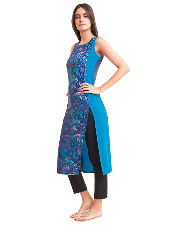 Straight printed kurta - 15621810 - Zoom Image - 2