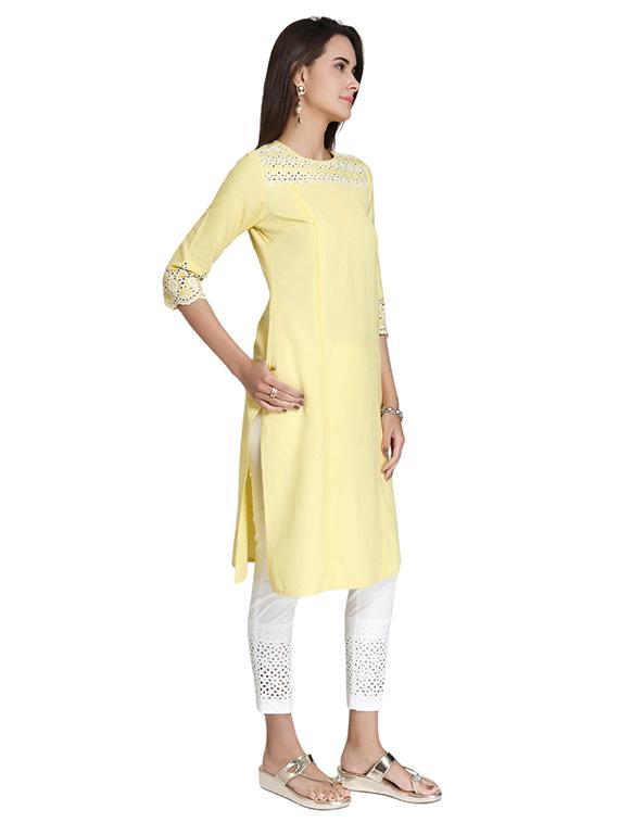 Straight pintucks kurta - 15621812 - Zoom Image - 2
