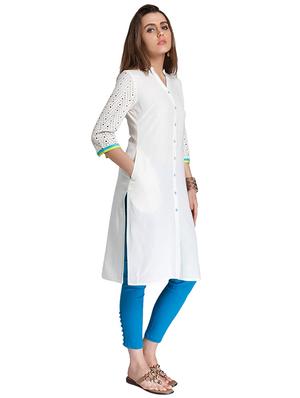 Straight block print kurta - 15621813 - Standard Image - 2