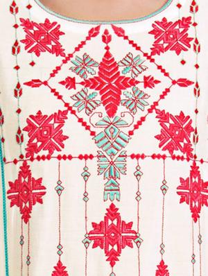 Straight embroidered kurta - 15621823 - Standard Image - 5