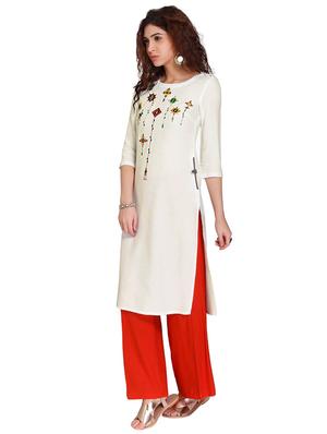 Straight embroidered kurta - 15621831 - Standard Image - 2