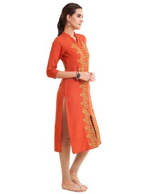 Embroidered straight kurta - 15621834 - Standard Image - 2