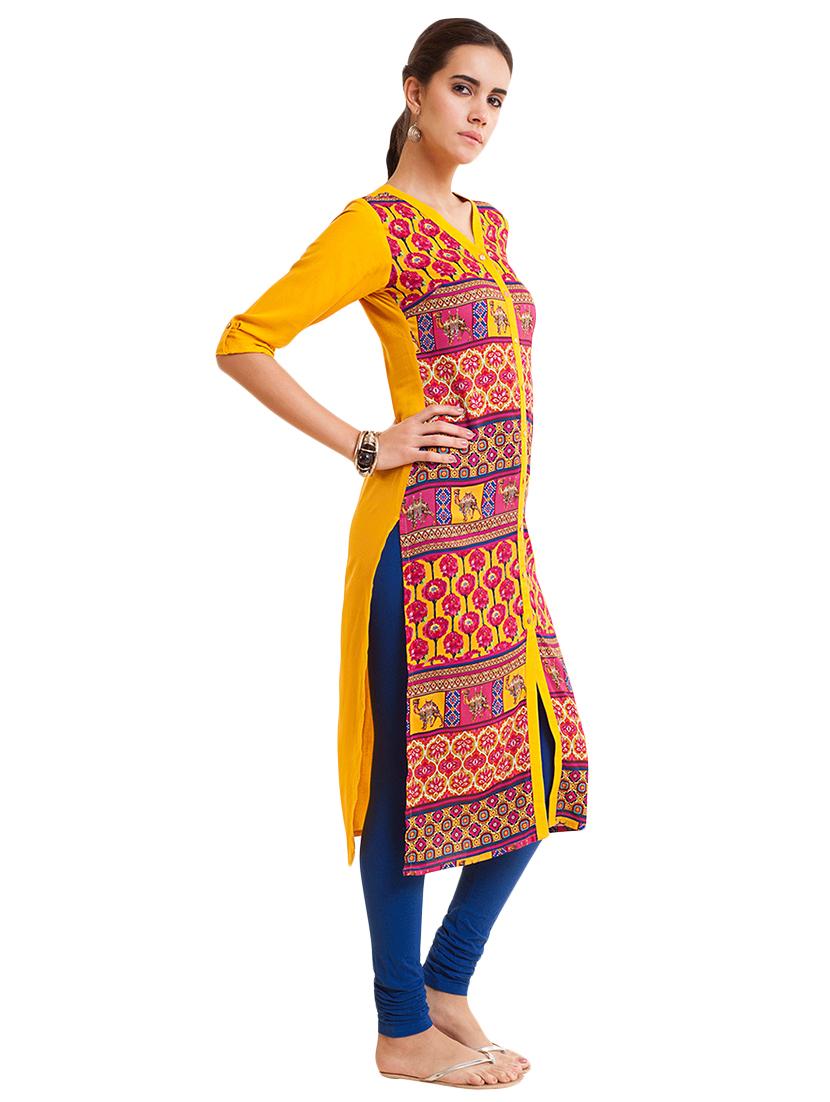 Straight printed kurta - 15621837 - Zoom Image - 2