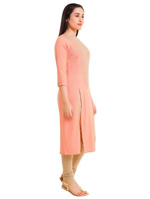 Embroidered Straight double slit kurta - 15621839 - Standard Image - 2
