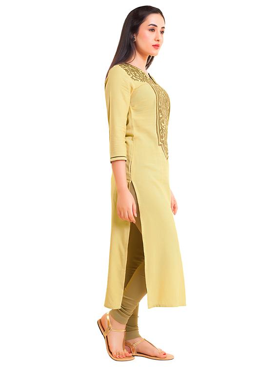 Straight embroidered kurta - 15621841 - Zoom Image - 2