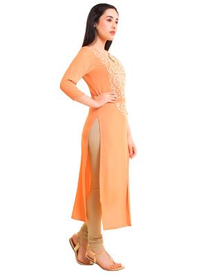 Straight embroidered kurta - 15621842 - Standard Image - 2
