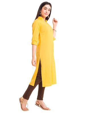 Straight solid kurta - 15621846 - Standard Image - 2