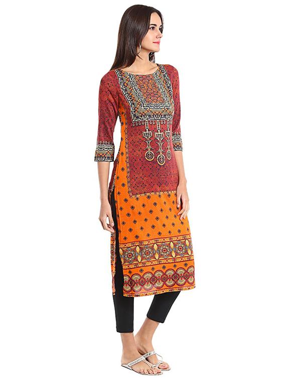 Straight printed kurta - 15621851 - Zoom Image - 2