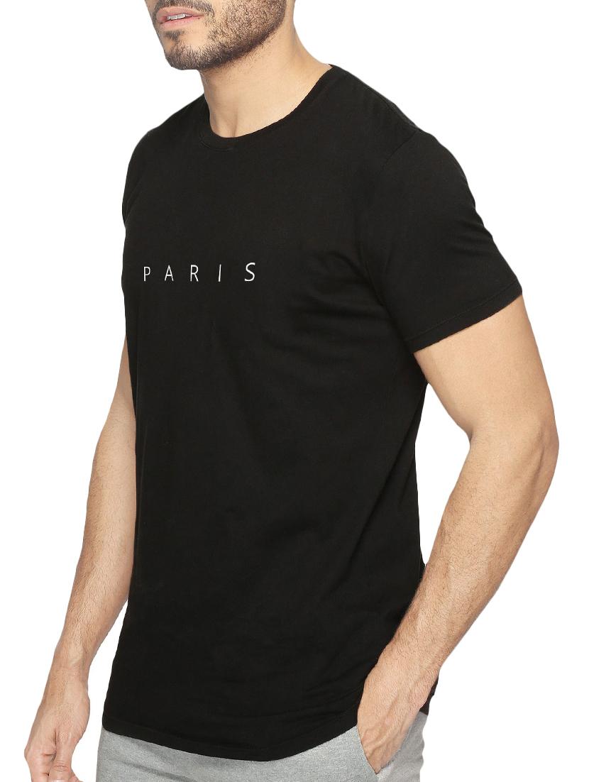 black cotton chest print tshirt - 15621915 - Zoom Image - 2