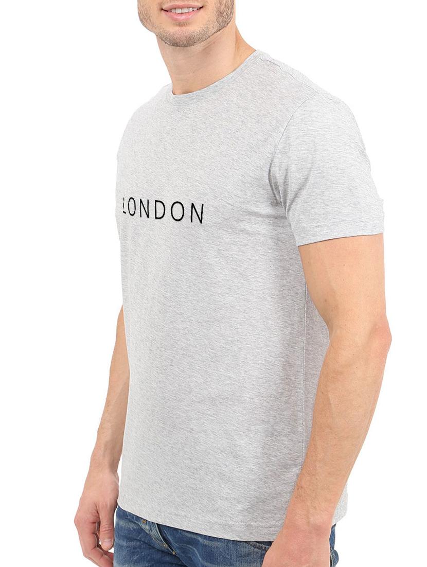grey cotton chest print tshirt - 15621920 - Zoom Image - 2