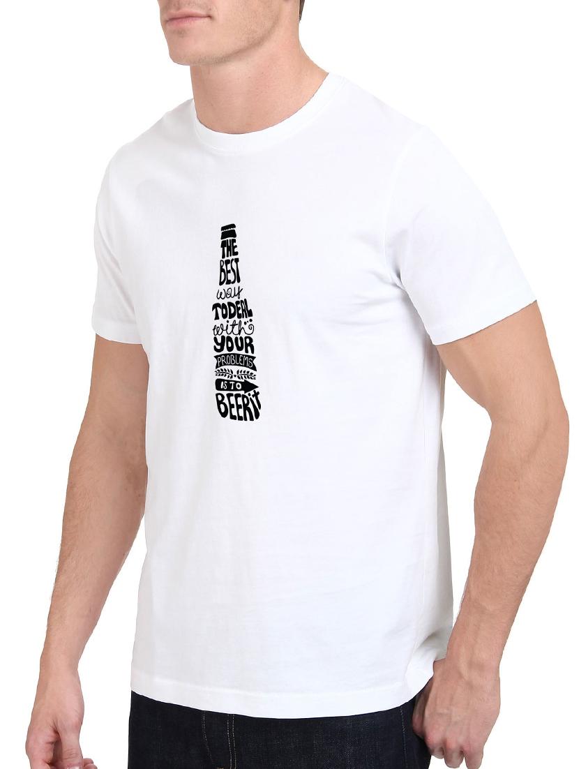white cotton chest print tshirt - 15621925 - Zoom Image - 2