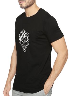 black cotton chest print tshirt - 15621927 - Standard Image - 2