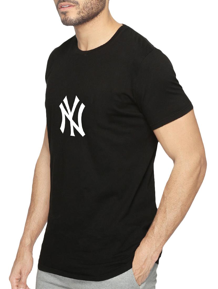 black cotton chest print tshirt - 15621935 - Zoom Image - 2