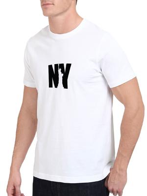white cotton chest print tshirt - 15621939 - Standard Image - 2