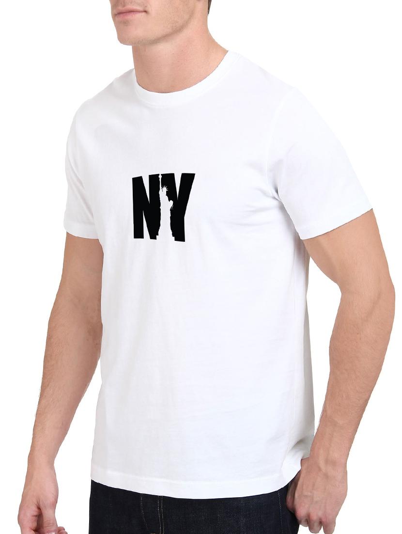 white cotton chest print tshirt - 15621939 - Zoom Image - 2
