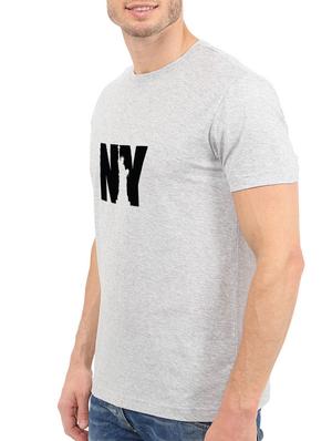 grey cotton chest print tshirt - 15621940 - Standard Image - 2