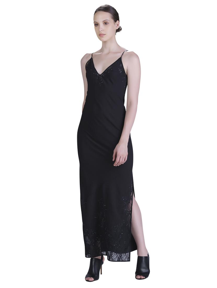 side slit sequined detail maxi dress - 15622176 - Zoom Image - 2
