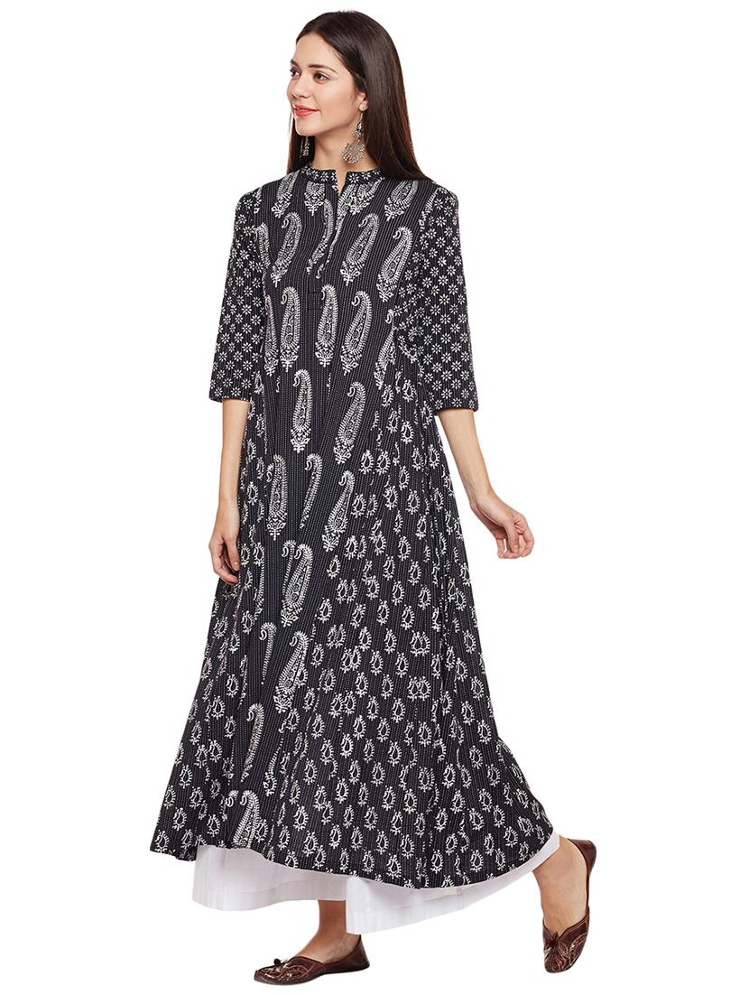 A-line paisley printed kurta - 15622374 - Zoom Image - 2