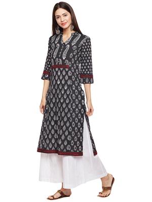 Straight paisley printed kurta - 15622375 - Standard Image - 2