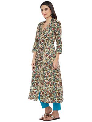 Angrakha printed kurta - 15622378 - Standard Image - 2
