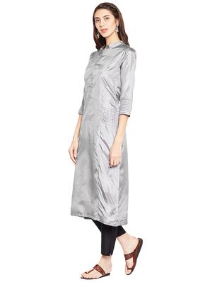 Art silk straight Solid kurta - 15622389 - Standard Image - 2