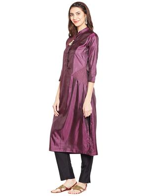 Art silk straight Solid kurta - 15622390 - Standard Image - 2